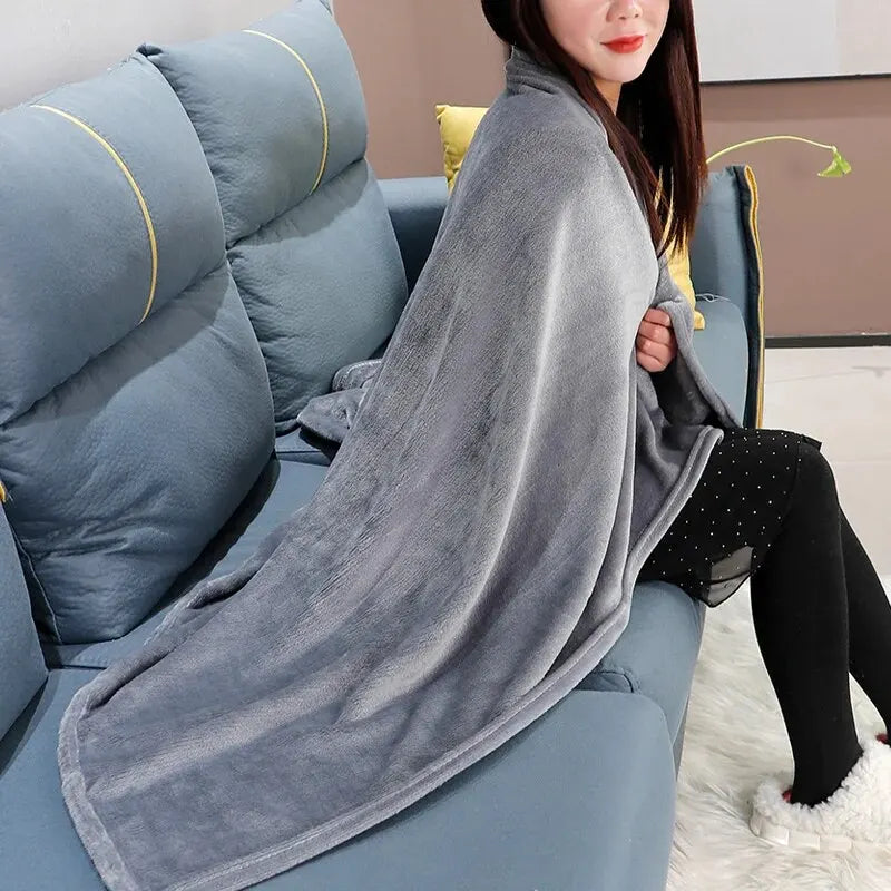 70x100cmGrey Flannel Fleece Blanket Adult Children Soft Warm Throw Bed Covers Simple Solid Color Sofa Breathable Bedspreads