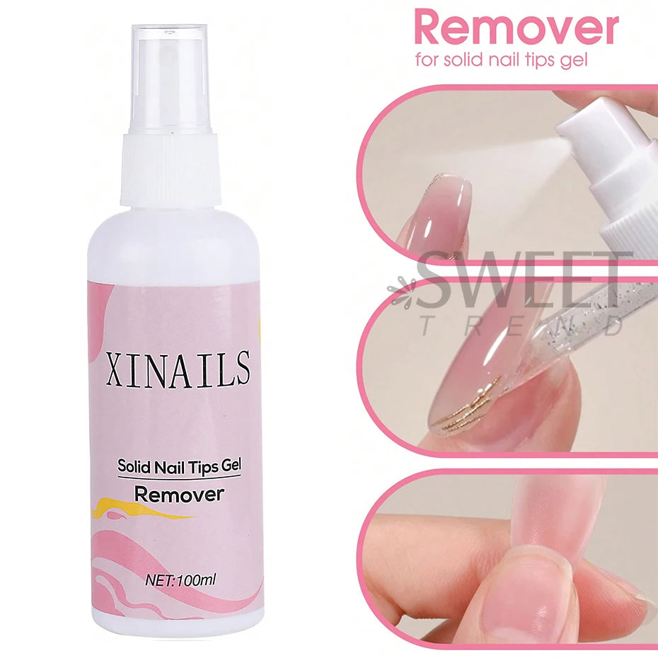 100ml False Nail Tips Solid Adhesives Gel Remover Nail Liquid Easy To Soften Remover Press On Nails Gel Fake Tips Remover Tools