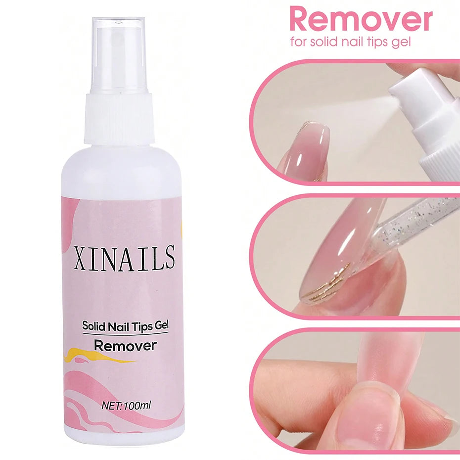 100ml False Nail Tips Solid Adhesives Gel Remover Nail Liquid Easy To Soften Remover Press On Nails Gel Fake Tips Remover Tools