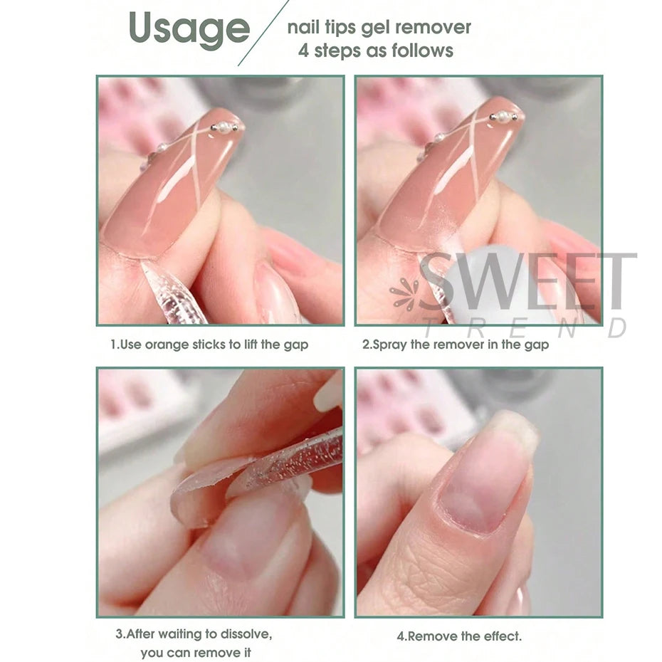 100ml False Nail Tips Solid Adhesives Gel Remover Nail Liquid Easy To Soften Remover Press On Nails Gel Fake Tips Remover Tools